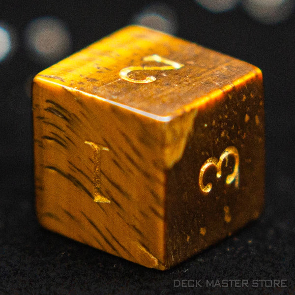 Yellow Tiger Eye Platonic Solid Dice-ToShay.org