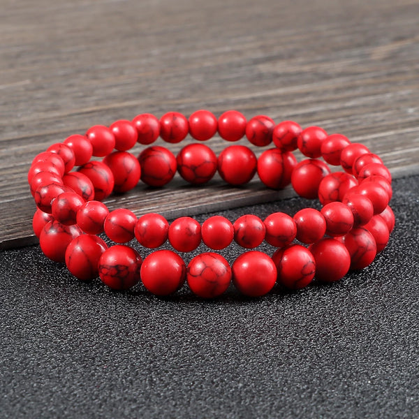 Red Stone Bead Bracelet-ToShay.org