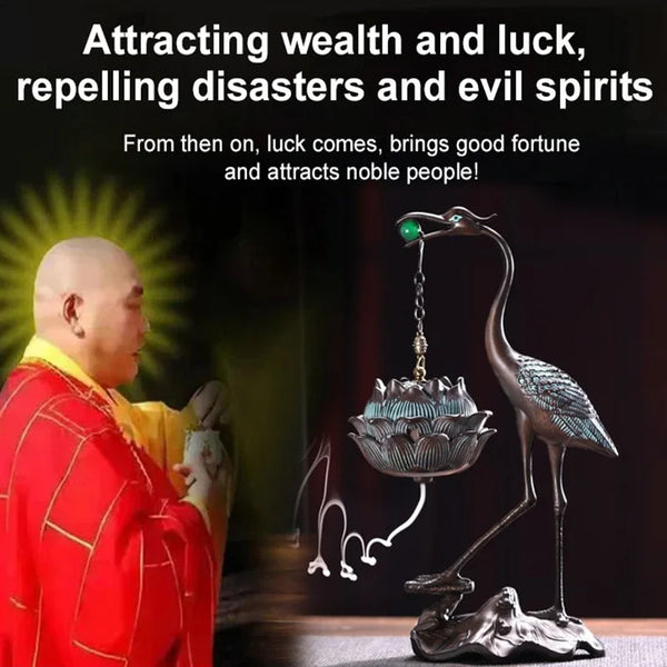 Crane Lotus Incense Burner-ToShay.org