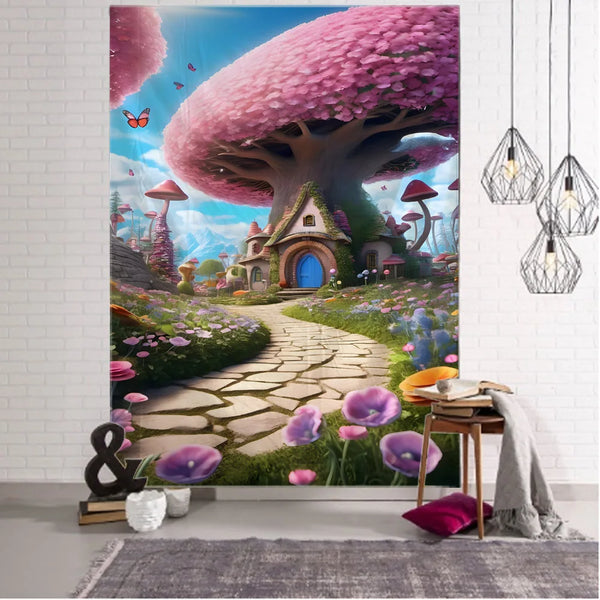 Mushroom Art Tapestry-ToShay.org