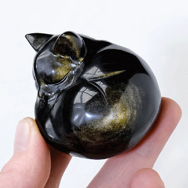 Black Gold Obsidian Cat-ToShay.org