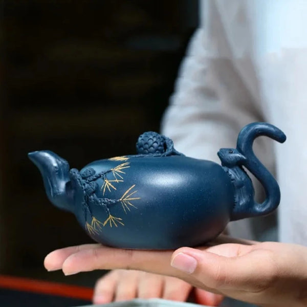 Blue Azure Clay Teapot-ToShay.org