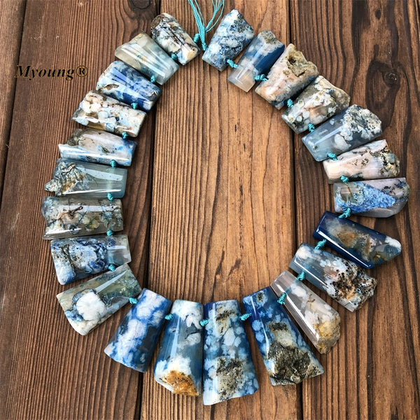 Blue Sakura Cherry Agate Slice Beads-ToShay.org