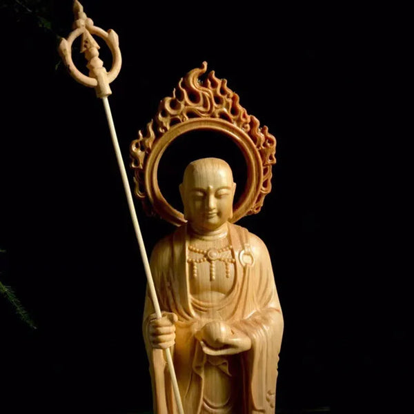 Wood Ksitigarbha Statue-ToShay.org