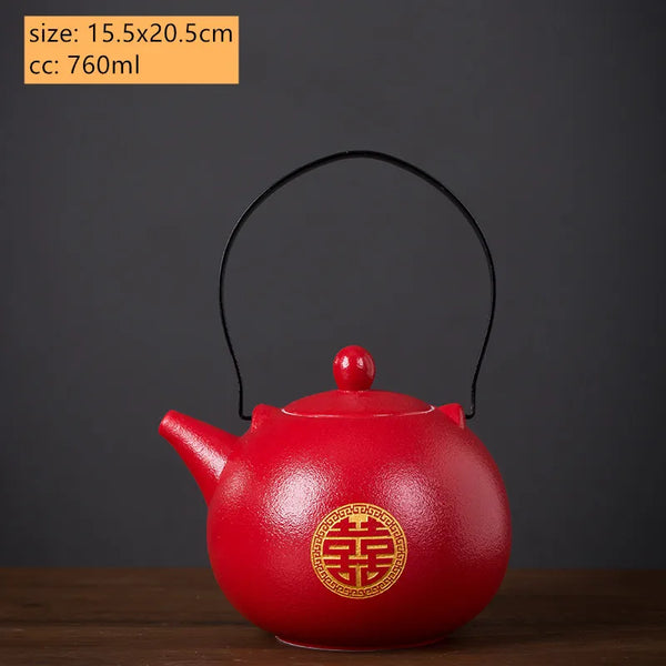 Red Ceramic Tea Sets-ToShay.org