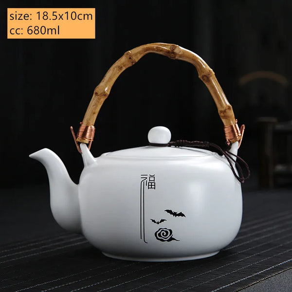 White Ceramic Beam Teapot-ToShay.org