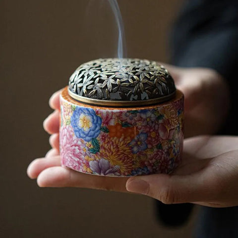 Floral Enamel Incense Burner-ToShay.org