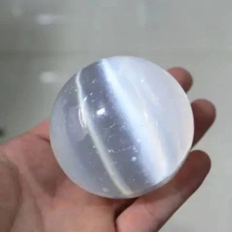 White Selenite Crystal Ball-ToShay.org