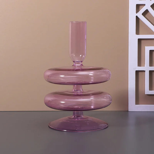 Glass Coloured Candlesticks-ToShay.org