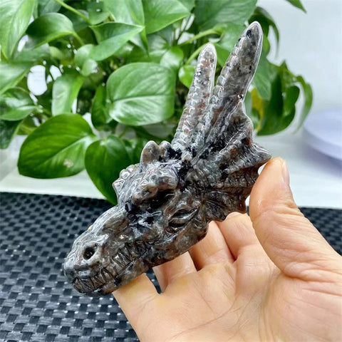 Grey Yooperlite Dragon Skull-ToShay.org