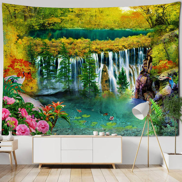 Forest Waterfall Tapestry-ToShay.org