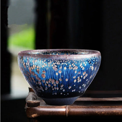 Blue Glaze Ceramic Tea Cup-ToShay.org