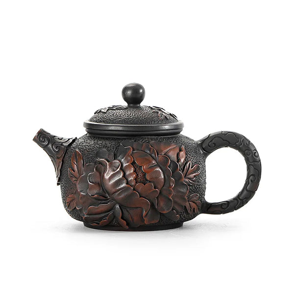 Purple Clay Embossed Teapot-ToShay.org