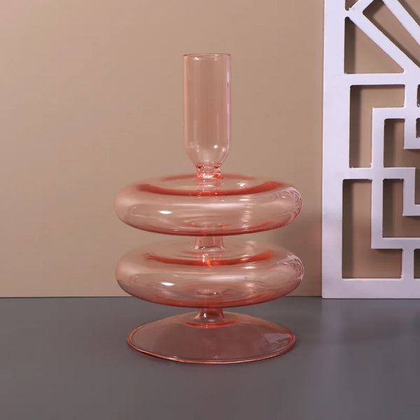 Glass Coloured Candlesticks-ToShay.org