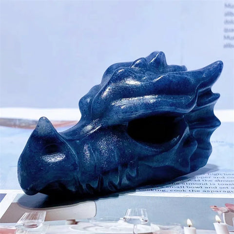 Blue Aventurine Dragon Skull-ToShay.org