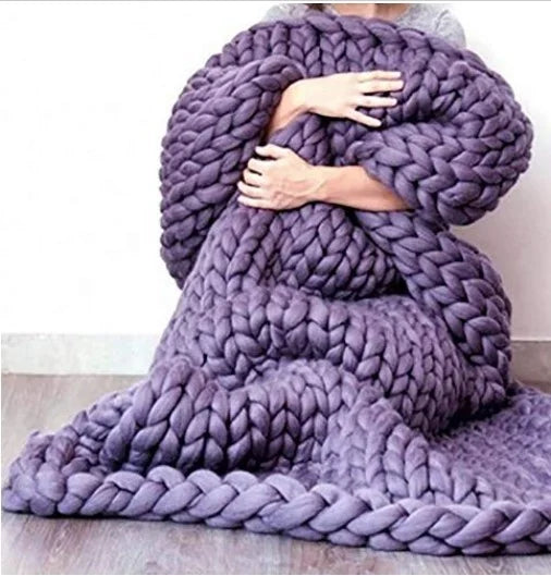 Chunky Knitted Blanket-ToShay.org