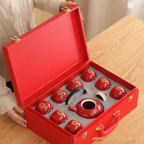 Red Ceramic Tea Sets-ToShay.org