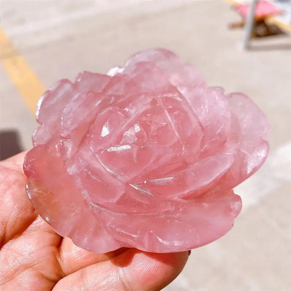 Pink Rose Quartz Flower-ToShay.org