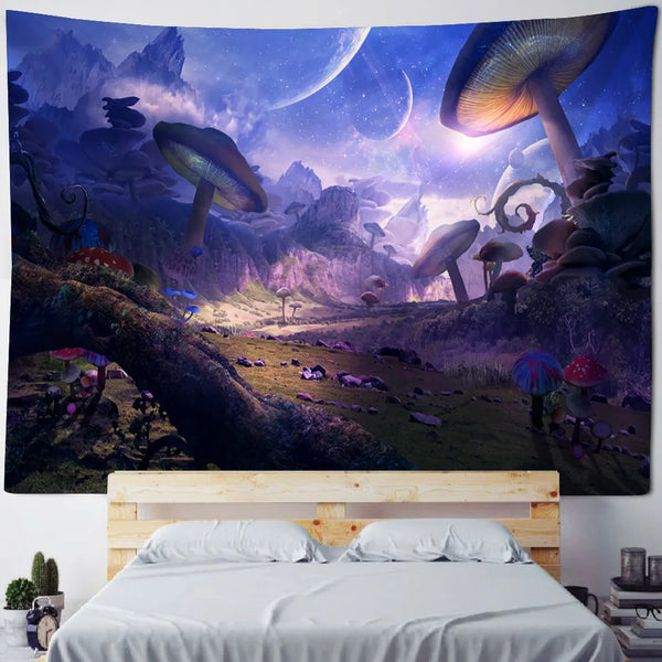 Mushroom Art Tapestry-ToShay.org