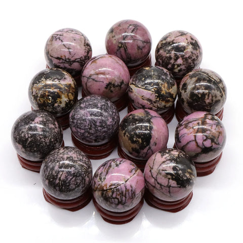 Pink Rhodonite Crystal Balls-ToShay.org