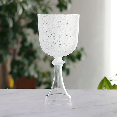 White Frosted Crystal Handle Bowl-ToShay.org