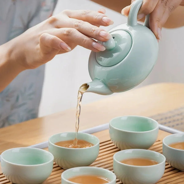 Goldfish Porcelain Tea Sets-ToShay.org