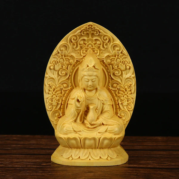 Wood Guan Yin Buddha-ToShay.org