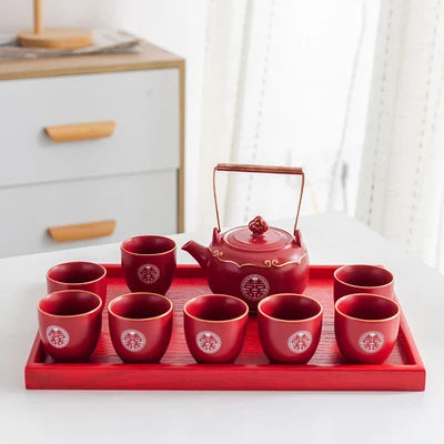 Red Ceramic Tea Sets-ToShay.org