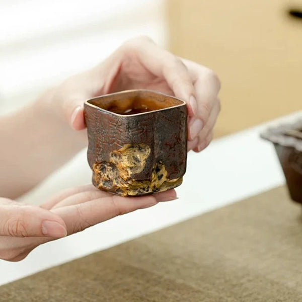 Rust Glazed Ceramic Teacup-ToShay.org