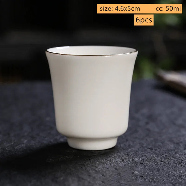 White Painted Porcelain Tea Cup-ToShay.org