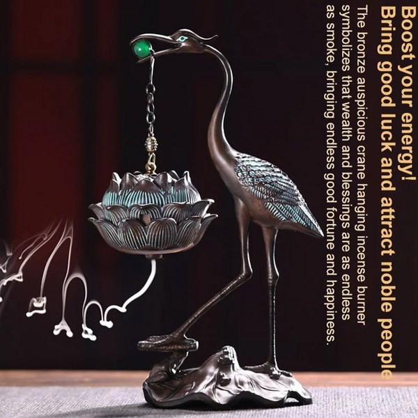 Crane Lotus Incense Burner-ToShay.org