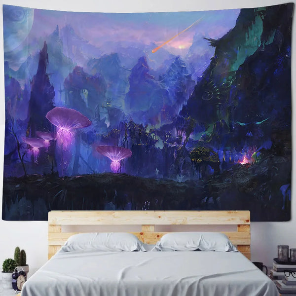 Mushroom Art Tapestry-ToShay.org