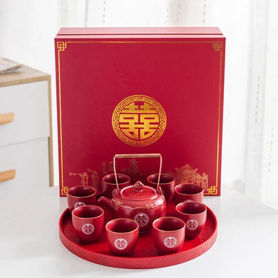 Red Ceramic Tea Sets-ToShay.org