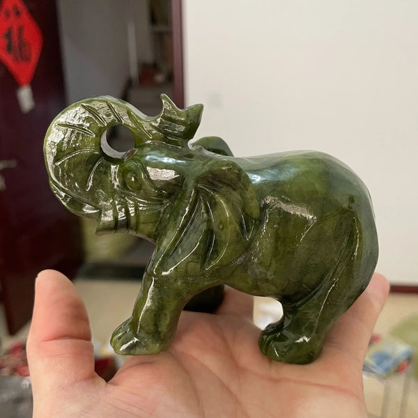 Green Jade Elephant Statue-ToShay.org