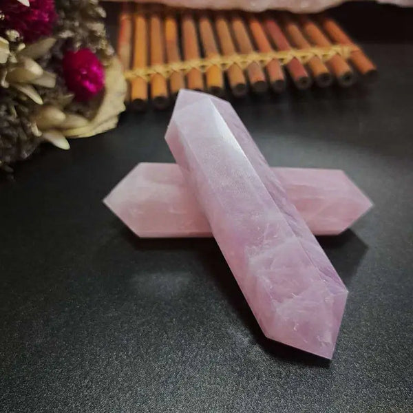 Pink Rose Quartz Double Point-ToShay.org