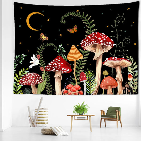 Mushroom Forest Tapestry-ToShay.org