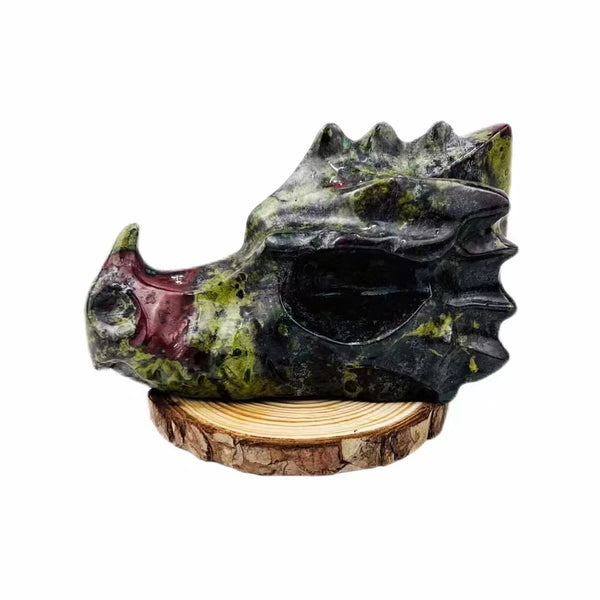 Green Blood Stone Dragon Skulls-ToShay.org