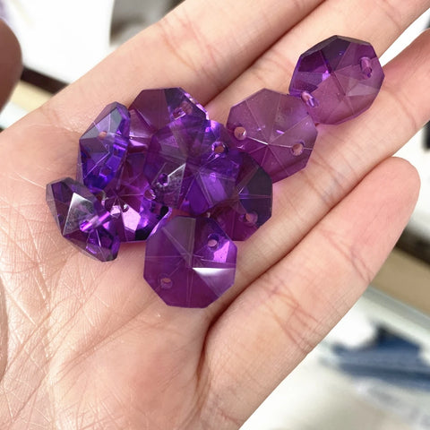 Purple Crystal Octagon Beads-ToShay.org