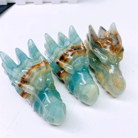 Blue Onyx Dragon Skull-ToShay.org