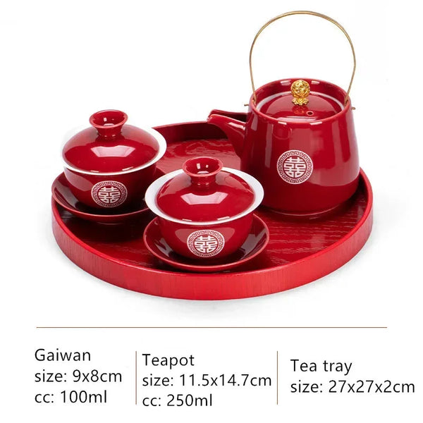 Red Ceramic Tea Sets-ToShay.org