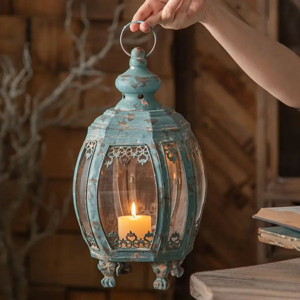 Blue Castle Candle Lantern-ToShay.org