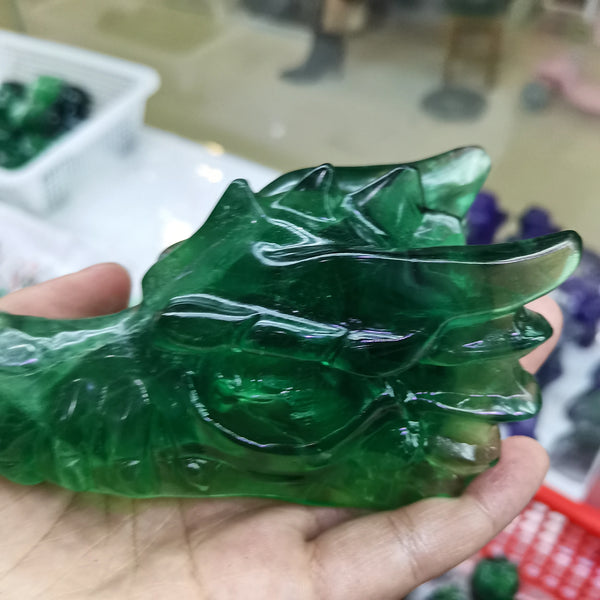 Green Fluorite Dragon Head-ToShay.org