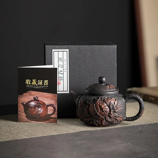 Yixing Clay Embossed Teapot-ToShay.org