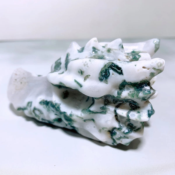 Green Moss Agate Dragon Head-ToShay.org