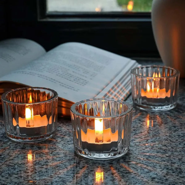 Clear Glass Tealight Holder-ToShay.org