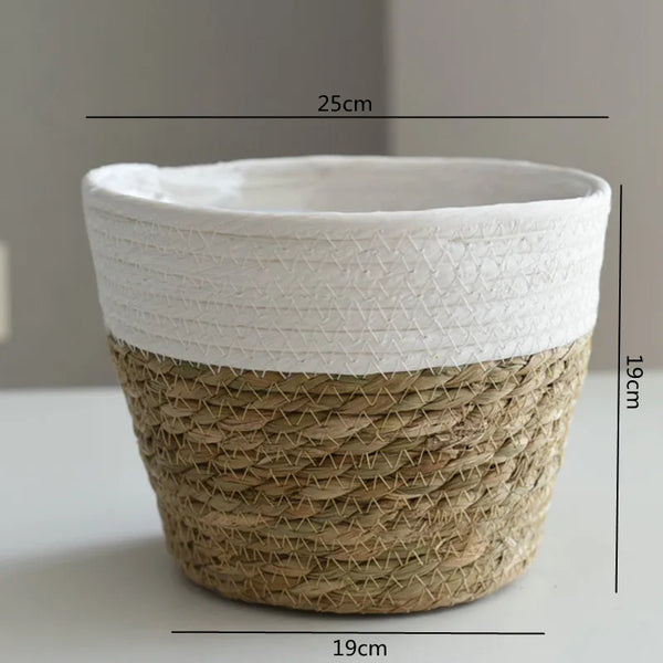 Straw Pot Plant Basket-ToShay.org