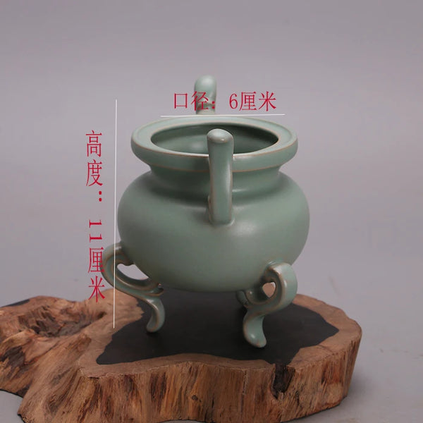 Celadon Tripod Incense Burner-ToShay.org