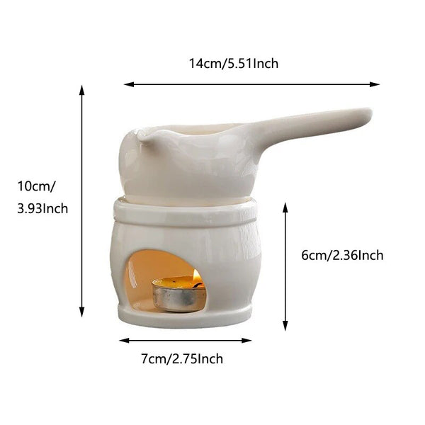 White Ceramic Essential Oil Burner-ToShay.org