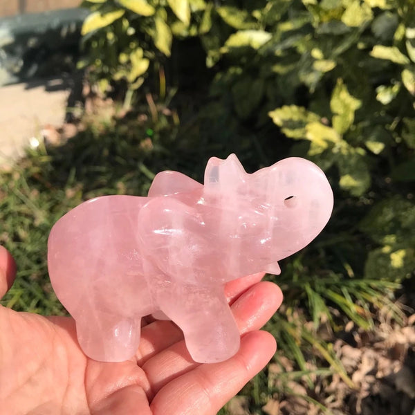 Pink Rose Quartz Elephant-ToShay.org