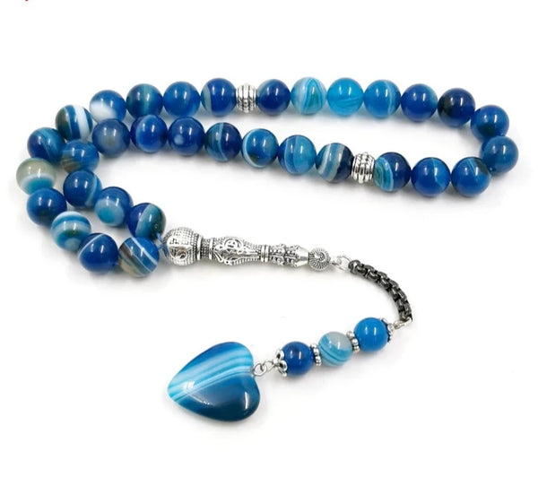 Blue Agate Prayer Beads-ToShay.org